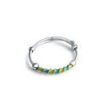 Yellow & Blue Bliss 925 Sterling Silver Baby Kada (Pair)