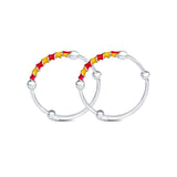 Red & Yellow Bliss 925 Sterling Silver Baby Kada (Pair)