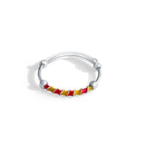 Red & Yellow Bliss 925 Sterling Silver Baby Kada (Pair)