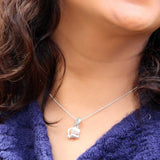 Proposal ring and note Silver Charm pendant and chain set for women