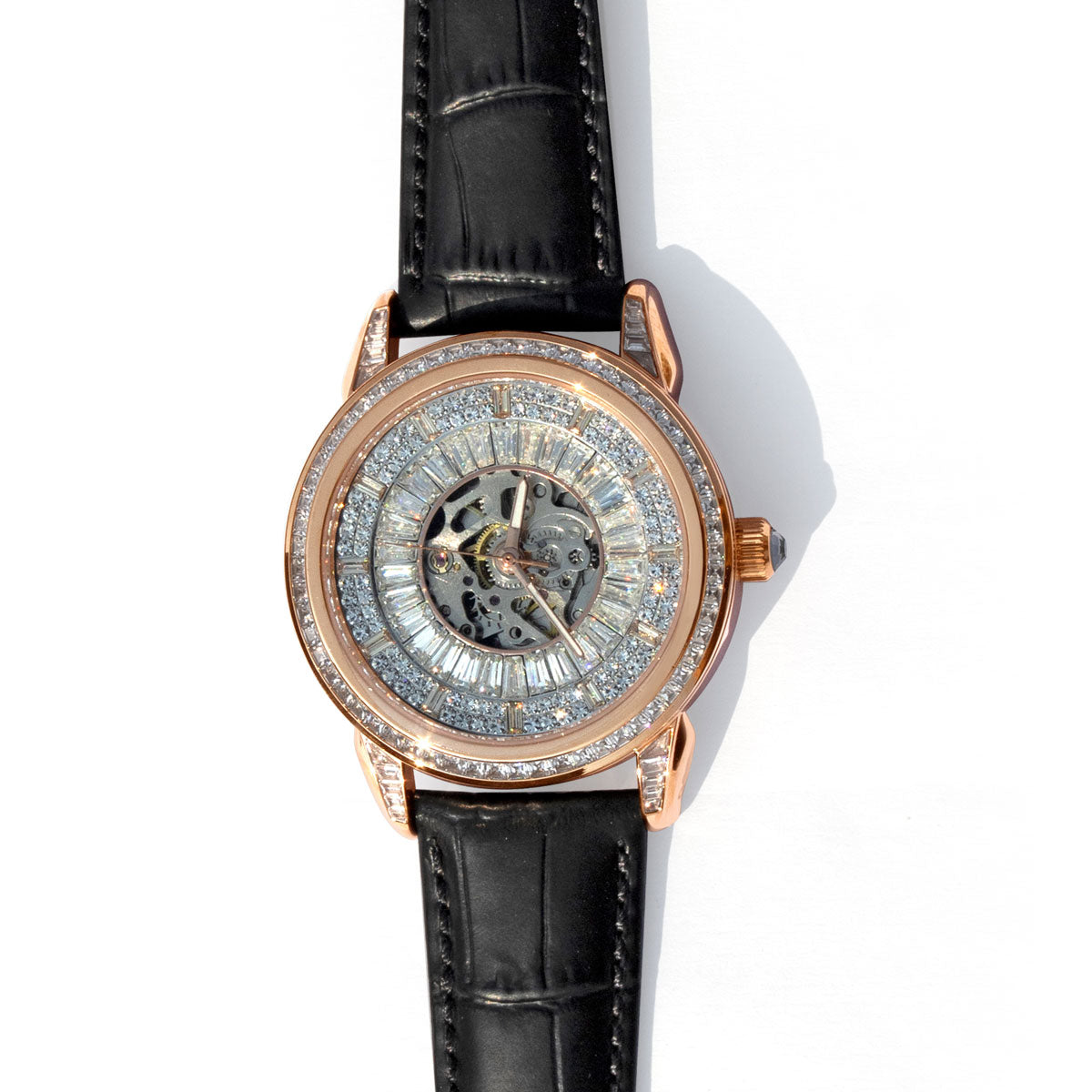 Imperio Rose Automatic Men’s Watch | Black Leather Strap & Rose Gold Tone Case