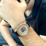 Imperio Rose Automatic Men’s Watch | Black Leather Strap & Rose Gold Tone Case