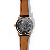 Imperio Rose Automatic Men’s Watch | Black Leather Strap & Rose Gold Tone Case