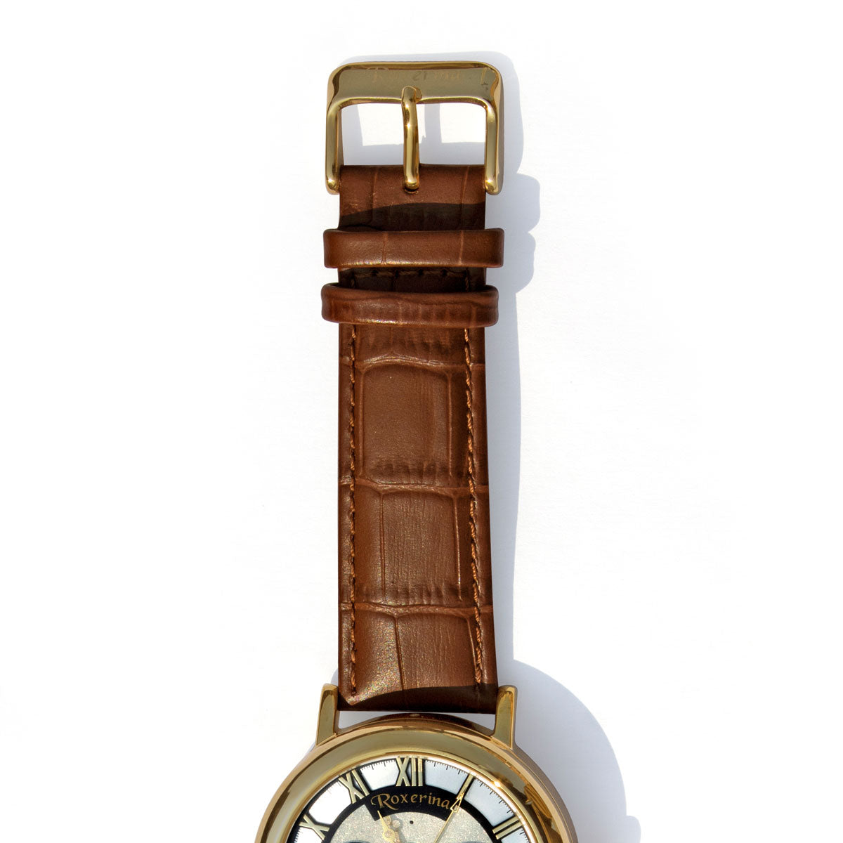 Raajraani VANTORO Automatic Watch for Men | Brown Leather Strap & Gold Tone Case