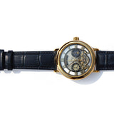 NOCTARA Automatic Watch for Men | Blue Leather Strap & Gold Tone Case