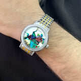 Imperial Peacock Watch for Men with Gold & Silver Dual Tone Stainless Steel Strap