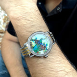 Imperial Peacock Watch for Men with Gold & Silver Dual Tone Stainless Steel Strap