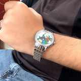 Imperial Peacock Watch for Men with Rose Gold & Silver Dual Tone Stainless Steel Strap