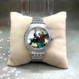 Imperial Peacock Watch for Men with Silver Plated Tone Stainless Steel Strap