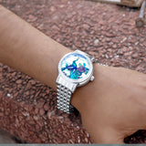 Imperial Peacock Watch for Men with Silver Plated Tone Stainless Steel Strap
