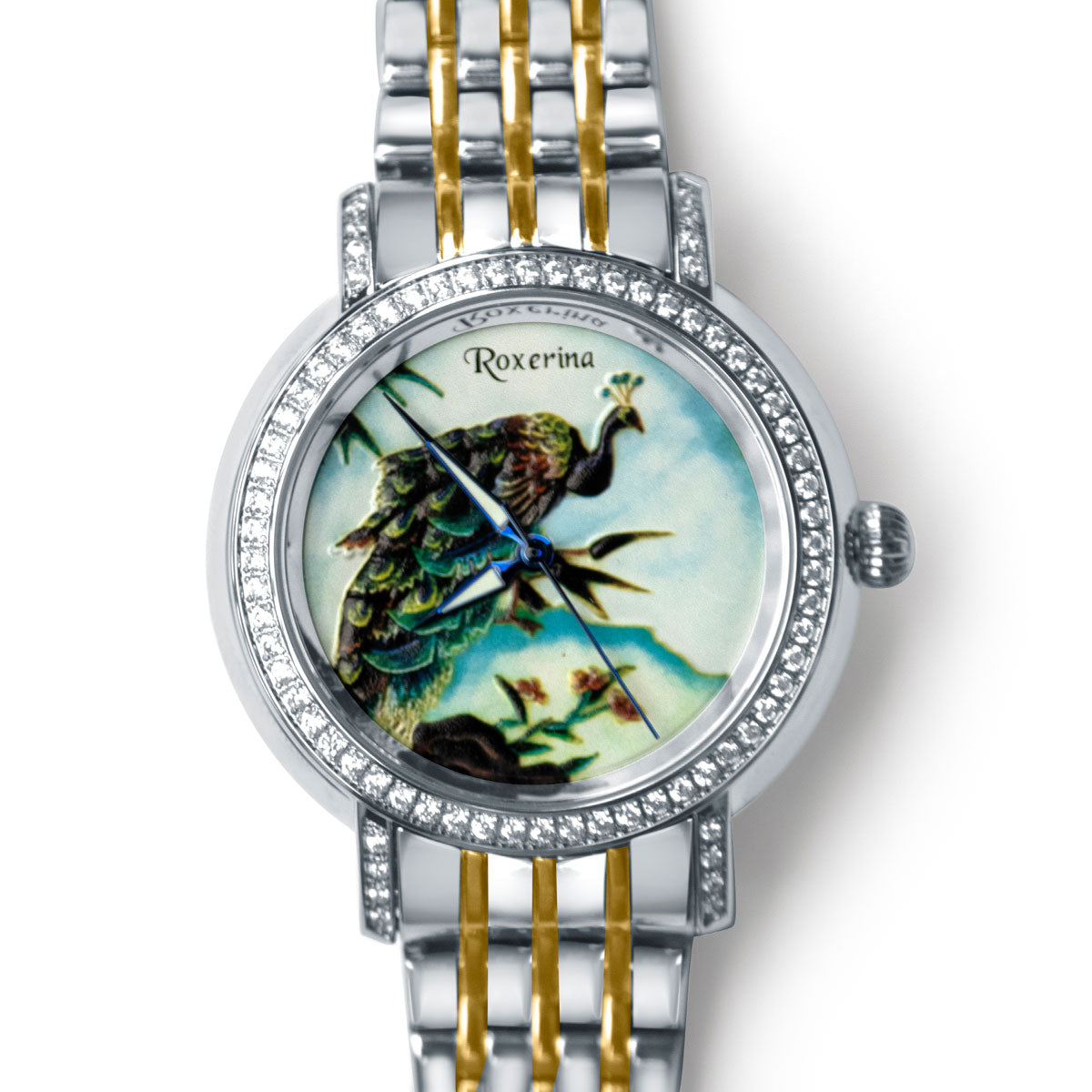 Regal Peacock Watch for Men with Gold & Silver Dual Tone Stainless Steel Strap