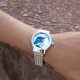 Regal Peacock Watch for Men with Gold & Silver Dual Tone Stainless Steel Strap