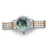Regal Peacock Watch for Men with Rose Gold & Silver Dual Tone Stainless Steel Strap