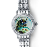 Regal Peacock Watch for Men with Silver Tone Stainless Steel Strap