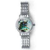 Regal Peacock Watch for Men with Silver Tone Stainless Steel Strap