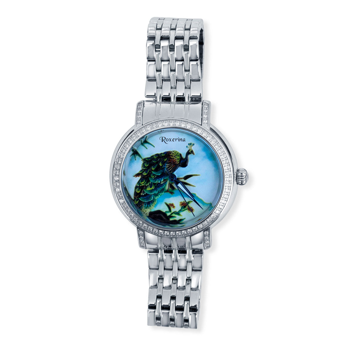 Regal Peacock Watch for Men with Silver Tone Stainless Steel Strap