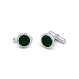 Midnight Green 925 Sterling Silver Cufflinks for Men