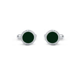 Midnight Green 925 Sterling Silver Cufflinks for Men
