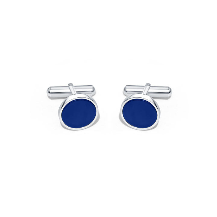 Raajraani Blue Shadow 925 Sterling Silver Cufflinks for Men