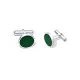 Green Shadow 925 Sterling Silver Cufflinks for Men