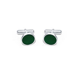 Green Shadow 925 Sterling Silver Cufflinks for Men