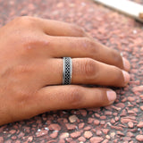Grid Pulse 925 Sterling Silver Band for Men
