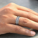 Weaveon 925 Sterling Silver Band for Men