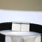 Kairos 925 sterling silver Leather Bracelet for men