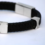 Kairos 925 sterling silver Leather Bracelet for men