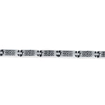 Geometric oxidised silver bracelet men