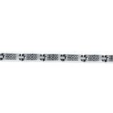 Geometric oxidised silver bracelet men