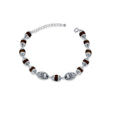 Damru Rudraksha 925 Sterling Silver Bracelet for Men
