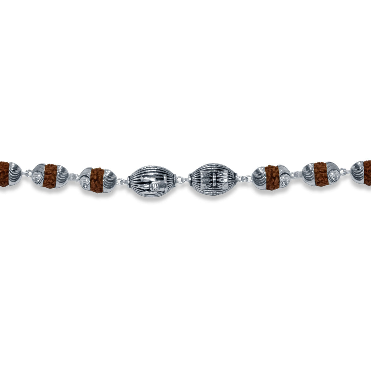Mahadev Rudraksha 925 Sterling Silver Bracelet for Men