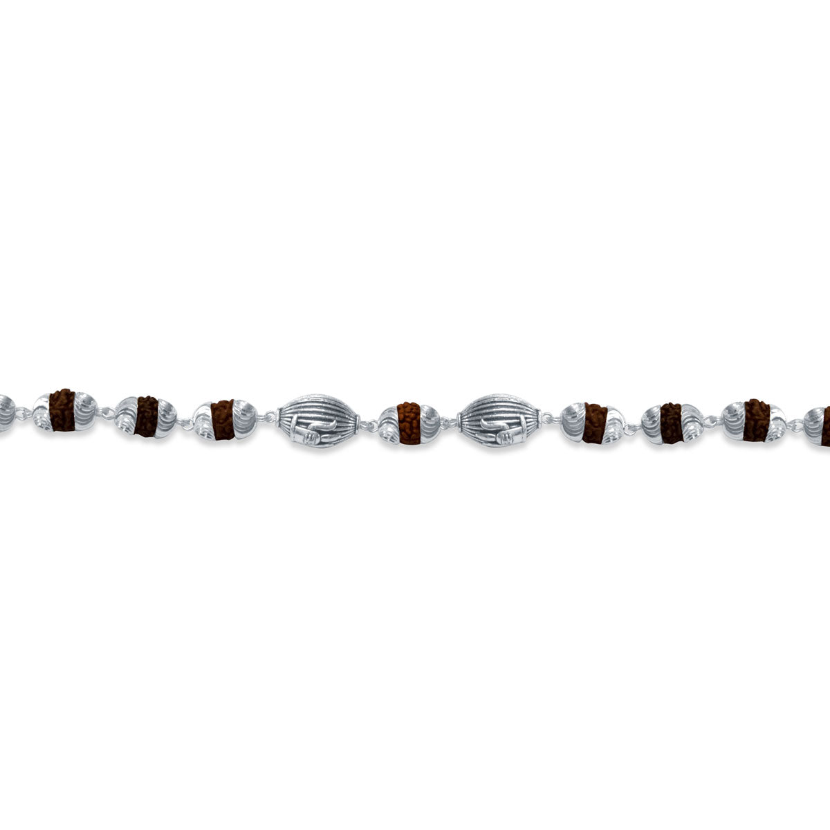 Mahadev Rudraksha 925 Sterling Silver Bracelet for Men
