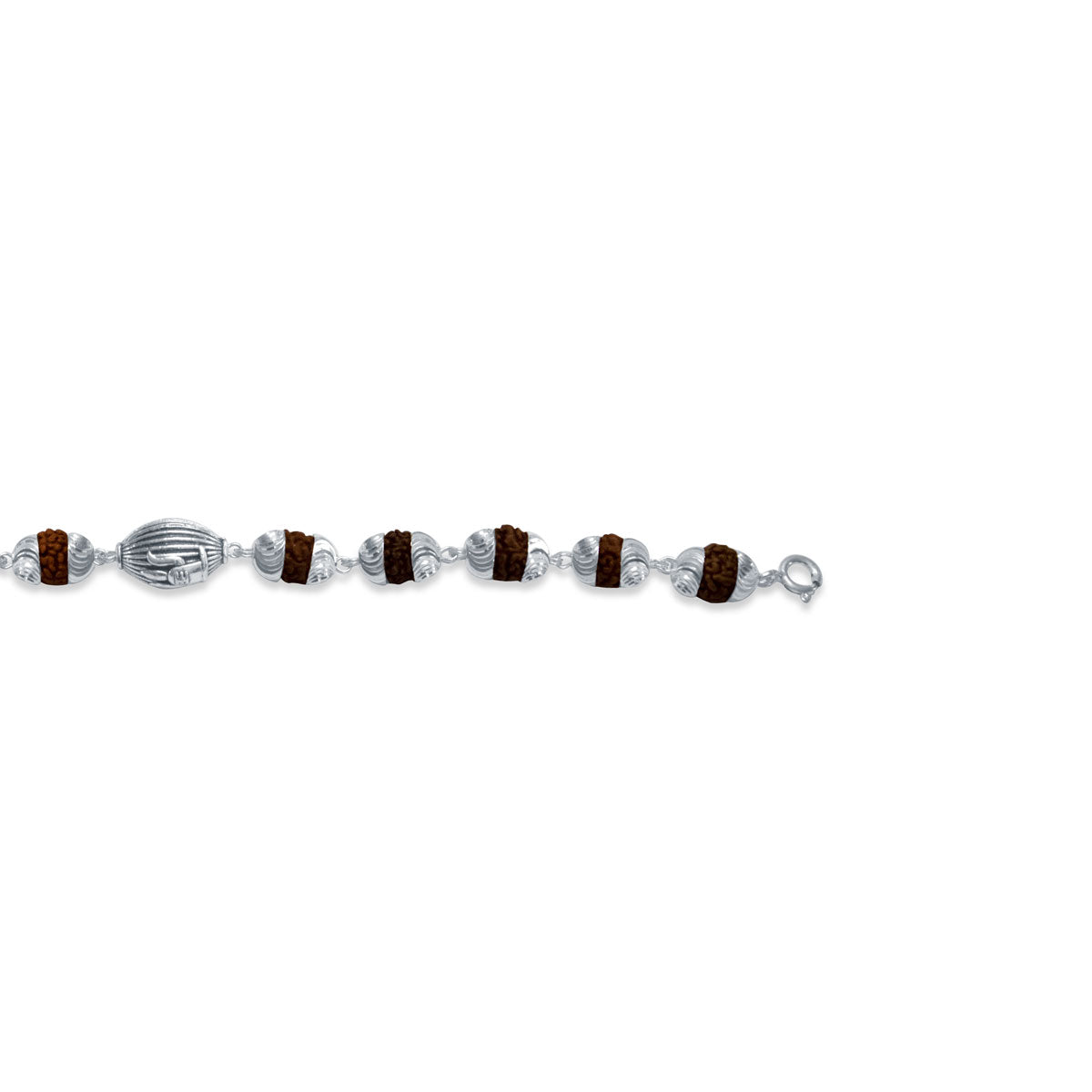 Mahadev Rudraksha 925 Sterling Silver Bracelet for Men