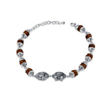 Mahadev Rudraksha 925 Sterling Silver Bracelet for Men