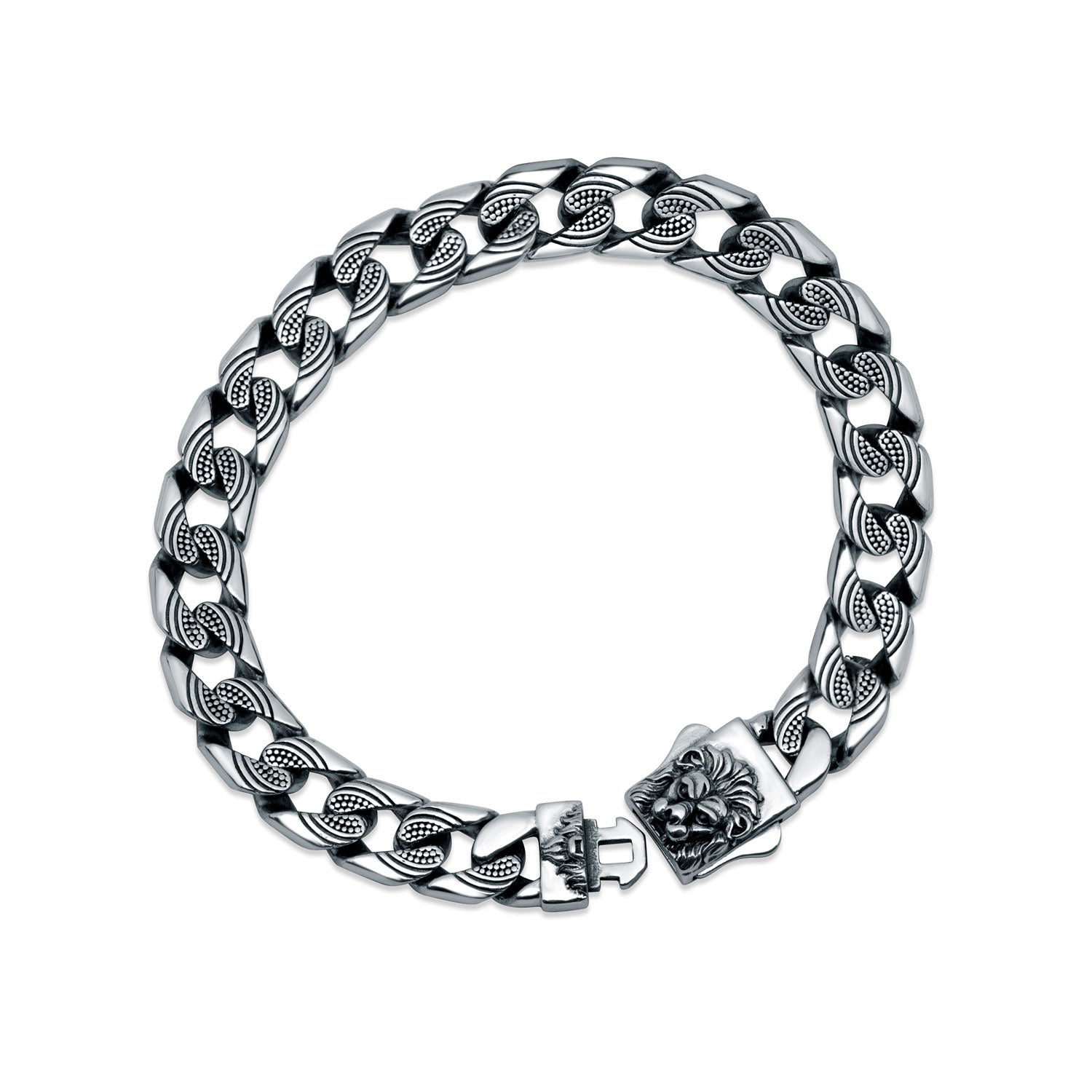 Lion Guard Oxidised Silver Bracelet for Men