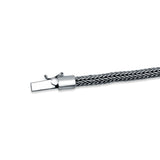 Braided Bar Oxidised Silver Bracelet for Men