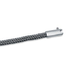 Braided Bar Oxidised Silver Bracelet for Men