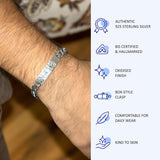 Tiger Eye 925 Sterling Silver Bracelet for Men