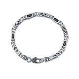 Apex 925 Sterling Silver Oxidised Link Bracelet for Men