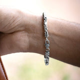 Apex 925 Sterling Silver Oxidised Link Bracelet for Men