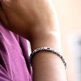 Apex 925 Sterling Silver Oxidised Link Bracelet for Men