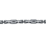 Atlas 925 Sterling Silver Oxidised Link Bracelet for Men