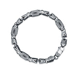 Atlas 925 Sterling Silver Oxidised Link Bracelet for Men