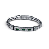 Orion 925 Sterling Silver Green Stone Bracelet for Men