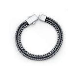 Desmos 925 Sterling Silver Layered Braided Bracelet for Men