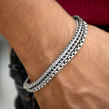 Desmos 925 Sterling Silver Layered Braided Bracelet for Men