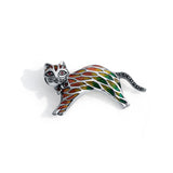 Leap of Whiskers 925 Sterling Silver Brooch for Women