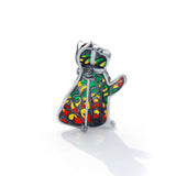 Catitude 925 Sterling Silver Brooch for Men